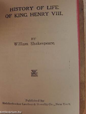 History of life of King Henry VIII. (minikönyv)