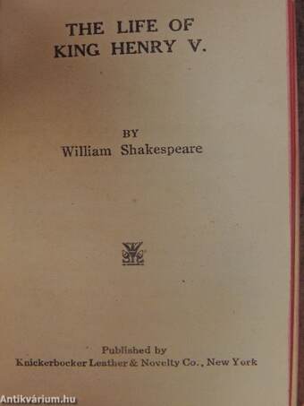 The life of King Henry V. (minikönyv)