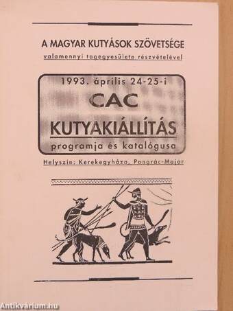 1993. április 24-25-i CAC Kutyakiállítás programja és katalógusa