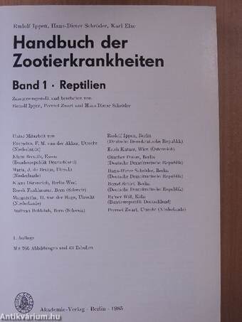 Handbuch der Zootierkrankheiten 1.