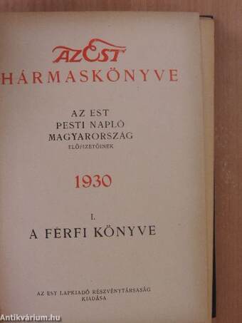 Az Est hármaskönyve 1930. I-III.