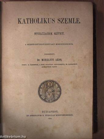 Katholikus Szemle 1894/1-5.