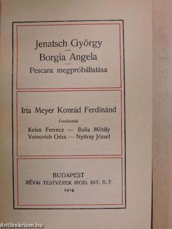 Jenatsch György/Borgia Angela/Pescara megpróbáltatása