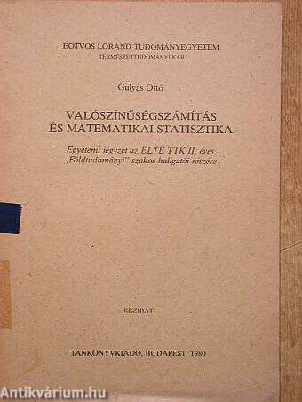 Valószínűségszámítás és matematikai statisztika