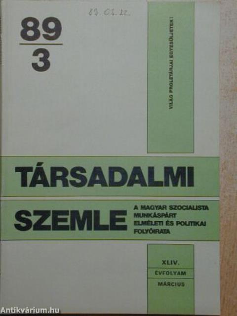 Társadalmi Szemle 1989. március