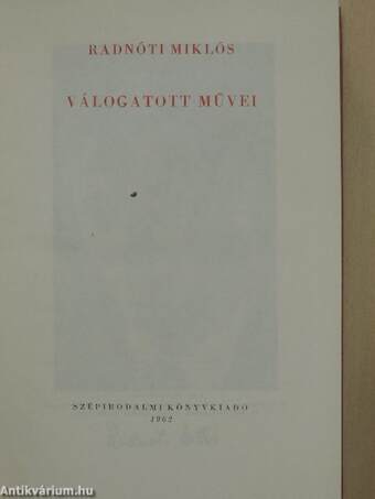 Radnóti Miklós válogatott művei