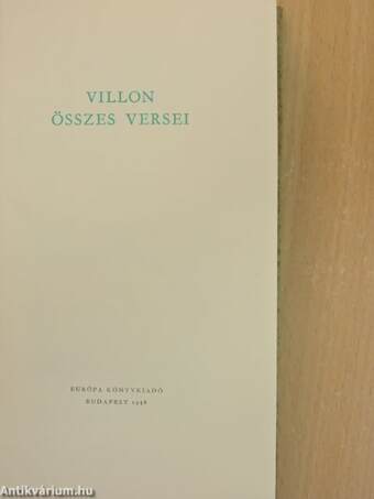 Villon összes versei