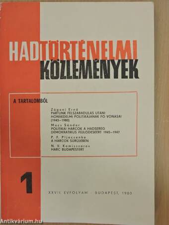 Hadtörténelmi Közlemények 1980/1-4.
