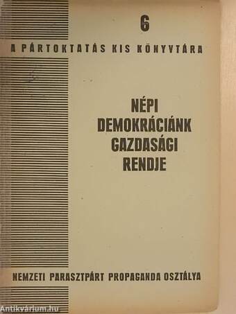 Népi demokráciánk gazdasági rendje