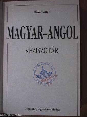 Magyar-angol kéziszótár