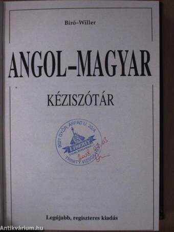 Angol-magyar kéziszótár