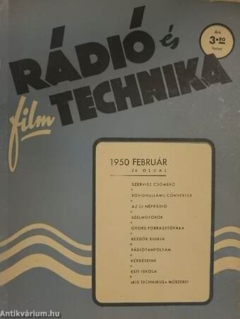 Rádió és filmtechnika 1950. (nem teljes évfolyam)