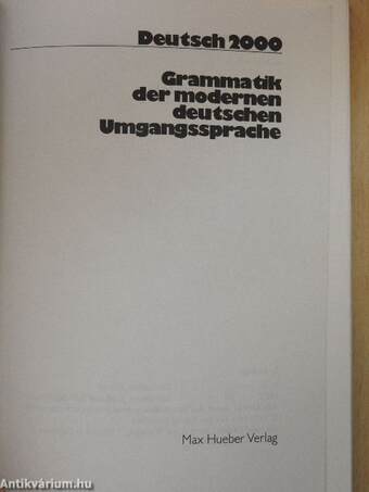 Grammatik der modernen deutschen Umgangssprache