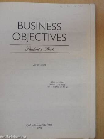 Business Objectives - Student's Book