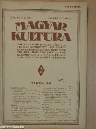 Magyar Kultúra 1929. február 20.