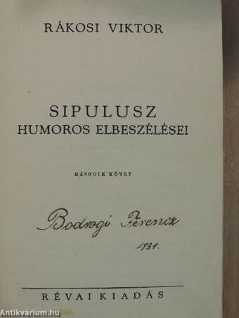 Sipulusz humoros elbeszélései II.