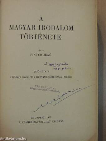 A magyar irodalom története I-II.