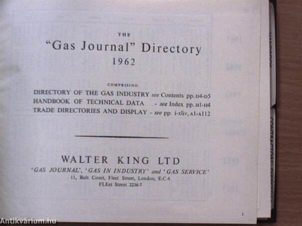 The "Gas Journal" Directory 1962