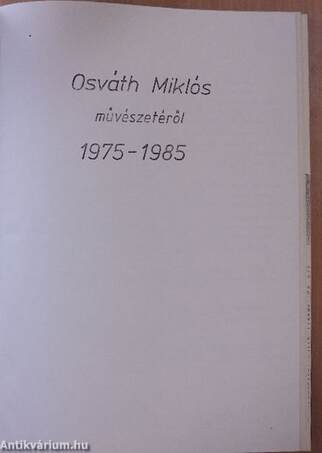 Osváth Miklós művészetéről