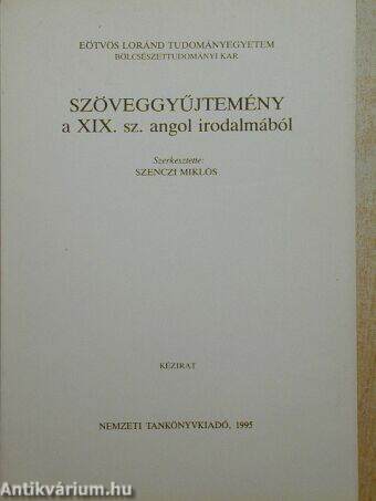 Szöveggyűjtemény a XIX. sz. angol irodalmából