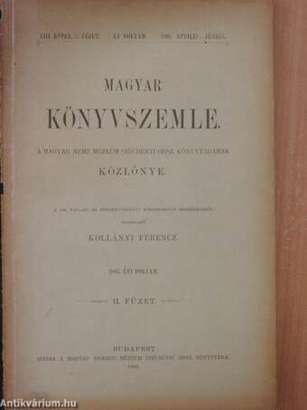 Magyar Könyvszemle 1905. április-június