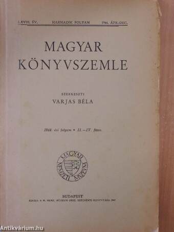 Magyar Könyvszemle 1944. április-december