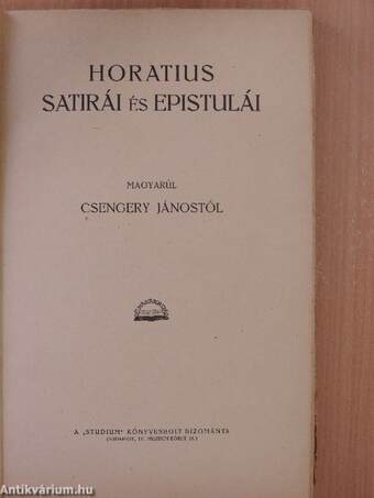 Horatius satirái és epistulái