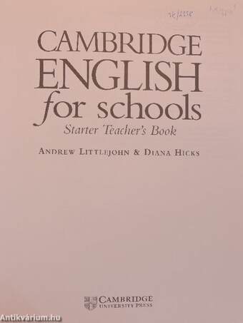 Cambridge English for schools - Starter Teacher's Book