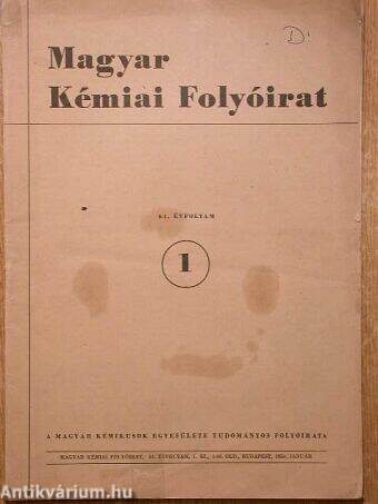 Magyar Kémiai Folyóirat 1958. január-december