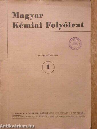 Magyar Kémiai Folyóirat 1960. január-december