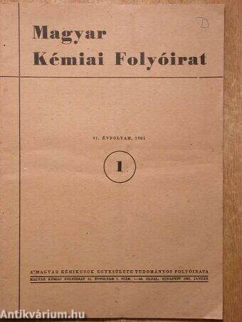 Magyar Kémiai Folyóirat 1985. január-június (Nem teljes évfolyam)