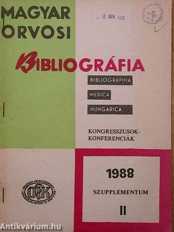 Magyar Orvosi Bibliográfia 1988. 