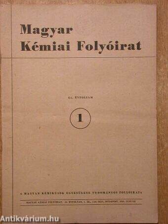 Magyar Kémiai Folyóirat 1975. január-december