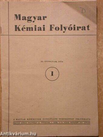 Magyar Kémiai Folyóirat 1976. január-december