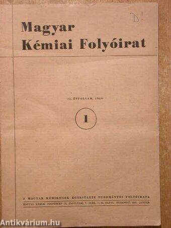 Magyar Kémiai Folyóirat 1969. január-december