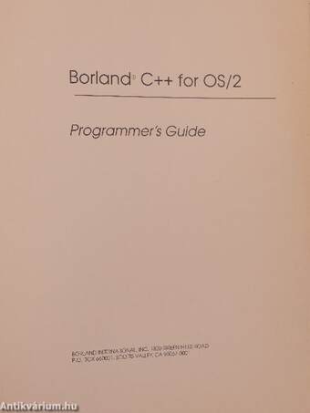 Borland C++ for OS/2 Programmer's Guide