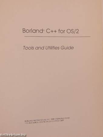 Borland C++ for OS/2 Tools & Utilities Guide