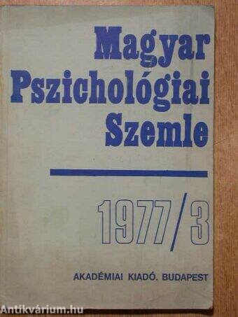 Magyar Pszichológiai Szemle 1977/3.