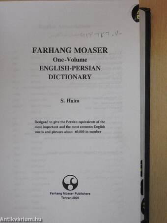 Farhang Moaser One-Volume English-Persian Dictionary