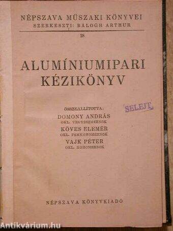 Alumíniumipari kézikönyv