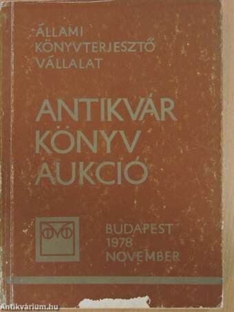 Antikvár könyv aukció - Budapest, 1978. november