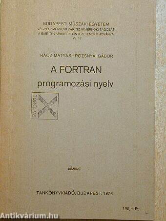 A FORTRAN programozási nyelv