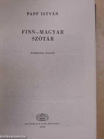 Finn-magyar szótár