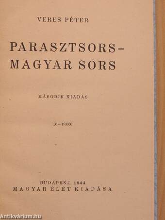 Parasztsors - magyar sors