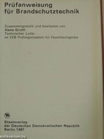 Prüfanweisung für Brandschutztechnik