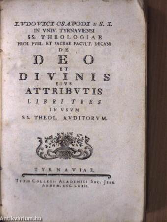 De religione revelata eius regulis et virtutibus praecipuis I-III./De deo et divinis eius attributis I-III./De augustissimis trinitatis et incarnationis mysteriis I-II./De gratia christi I-IV.