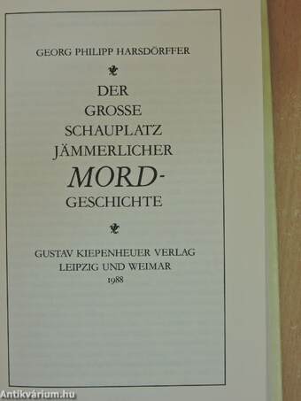 Der grosse Schauplatz Jämmerlicher Mord-geschichte