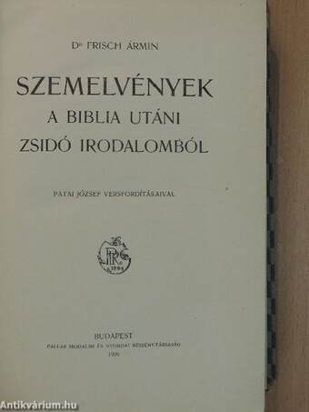 Szemelvények a Biblia utáni zsidó irodalomból