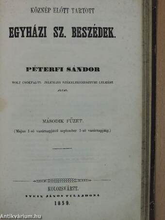 Eredeti egyházi beszédek II./Köznép előtt tartott egyházi sz. beszédek II.