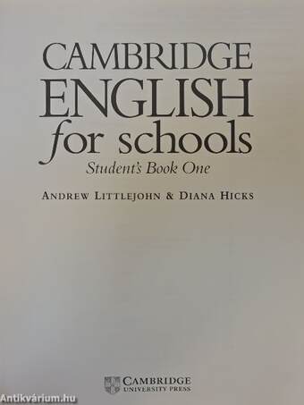 Cambridge English for Schools - Student's Book One